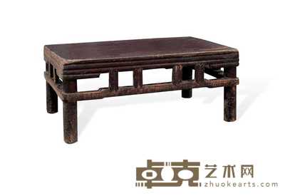 清 榆木擦漆小炕桌 长75cm